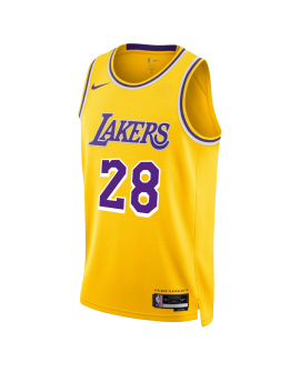 Rui Hachimura #28 Maillot icône jaune des Los Angeles Lakers