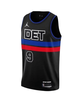 Ausar Thompson #9 Maillot de déclaration noir des Detroit Pistons