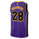 Rui Hachimura #28 Maillot de déclaration violet des Los Angeles Lakers