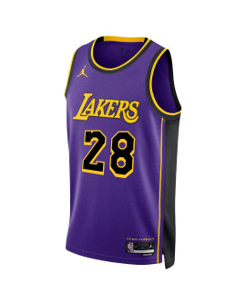 Rui Hachimura #28 Maillot de déclaration violet des Los Angeles Lakers