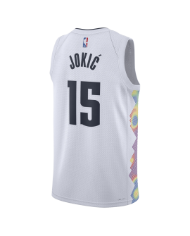 Nikola Jokić #15 Maillot Denver Nuggets White City Edition