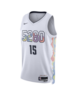 Nikola Jokić #15 Maillot Denver Nuggets White City Edition