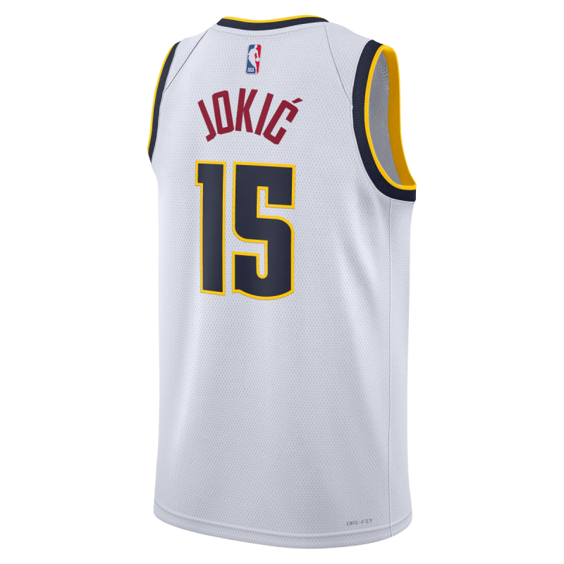 Nikola Jokić #15 Maillot blanc de l'association Denver Nuggets