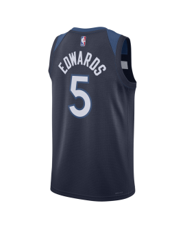 Edwards #5 Maillot Icon Marine des Minnesota Timberwolves