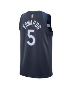 Edwards #5 Maillot Icon Marine des Minnesota Timberwolves