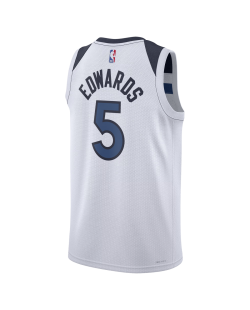 Anthony Edwards #5 Maillot blanc de l'association des Minnesota Timberwolves