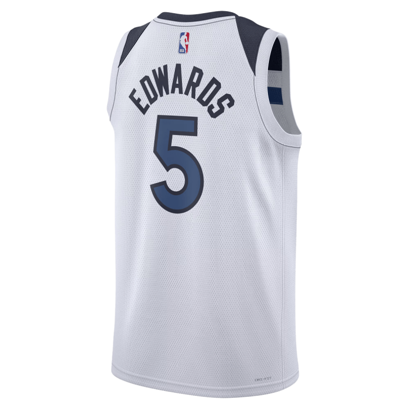 Anthony Edwards #5 Maillot blanc de l'association des Minnesota Timberwolves