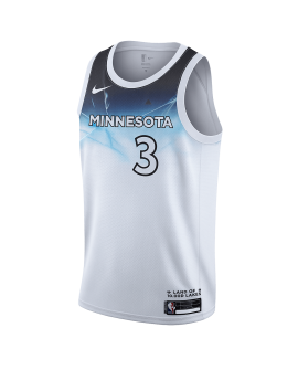 Jaden McDaniels #3 Maillot Minnesota Timberwolves White City Edition