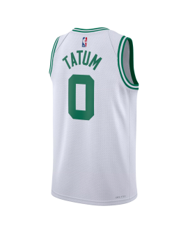 Jayson Tatum #0 Maillot de l'association blanche des Boston Celtics