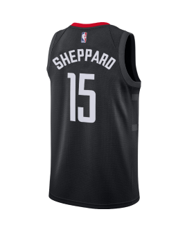 Reed Sheppard #15 Maillot de déclaration noir des Houston Rockets