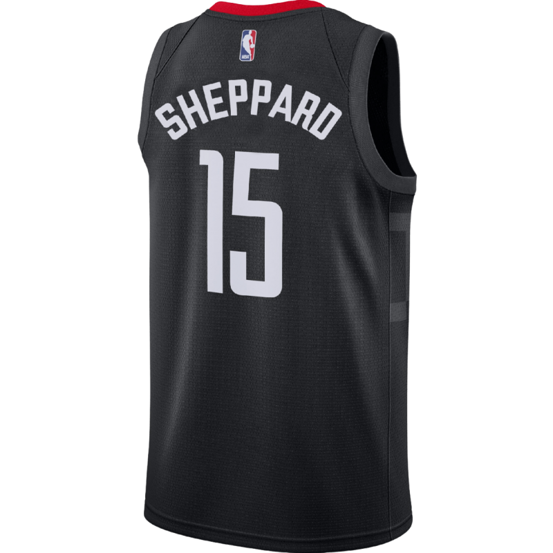 Reed Sheppard #15 Maillot de déclaration noir des Houston Rockets