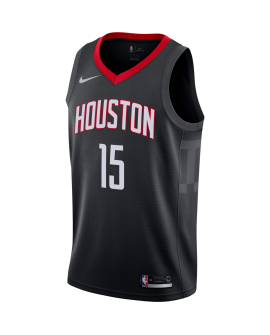 Reed Sheppard #15 Maillot de déclaration noir des Houston Rockets