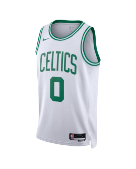 Jayson Tatum #0 Maillot de l'association blanche des Boston Celtics