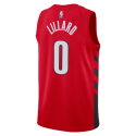 Damian Lillard #0 Maillot de déclaration rouge des Portland Trail Blazers