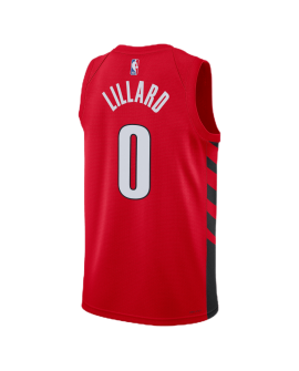 Damian Lillard #0 Maillot de déclaration rouge des Portland Trail Blazers