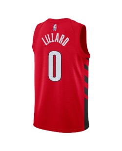 Damian Lillard #0 Maillot de déclaration rouge des Portland Trail Blazers