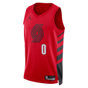 Damian Lillard #0 Maillot de déclaration rouge des Portland Trail Blazers