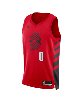 Damian Lillard #0 Maillot de déclaration rouge des Portland Trail Blazers