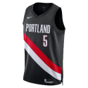 Jrue Holiday #5 Portland Trail Blazers Maillot Icône Noir