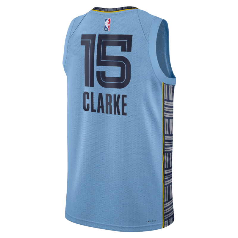 Brandon Clarke #15 Maillot de déclaration bleu clair Memphis Grizzlies