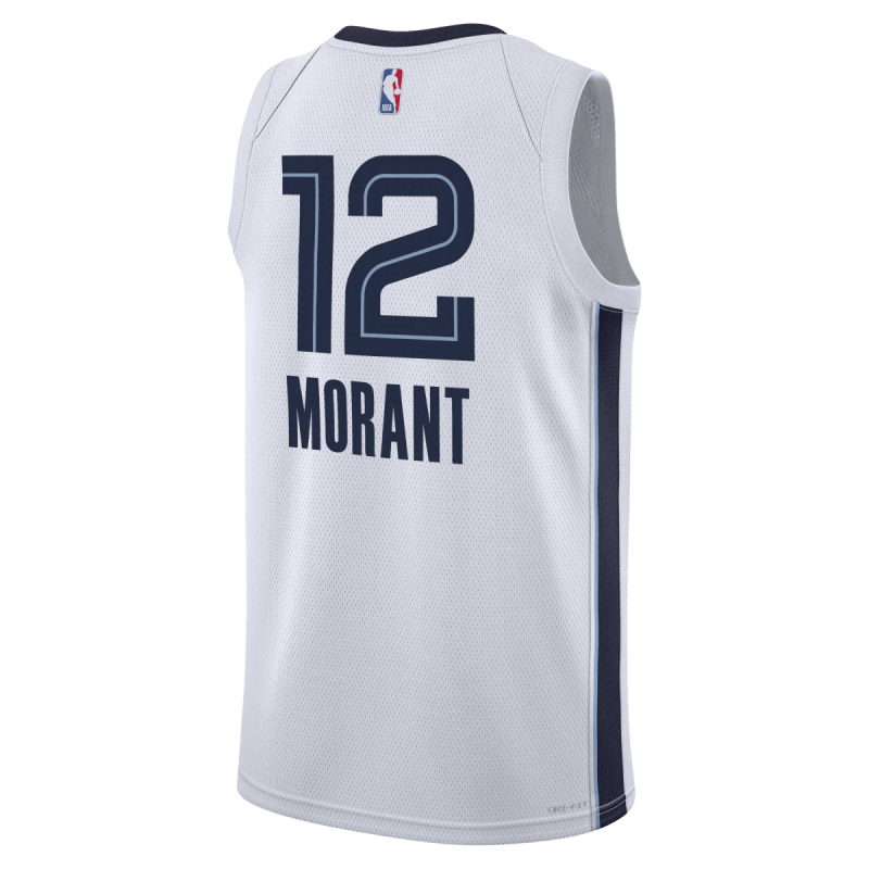 Ja Morant #12 Maillot blanc de l'association Memphis Grizzlies