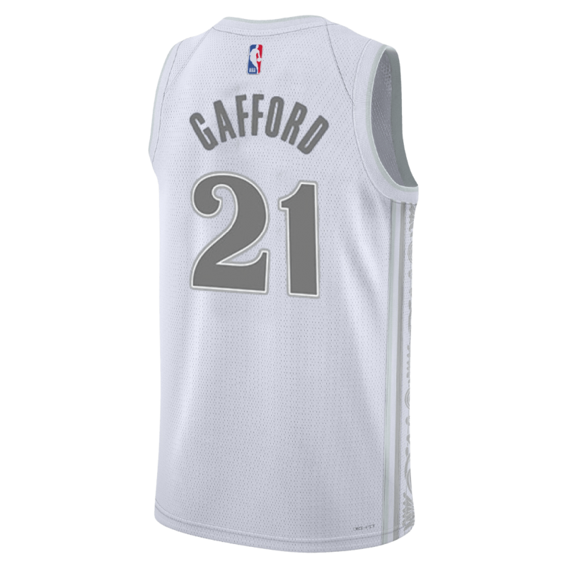 Daniel Gafford #21 Maillot Dallas Mavericks White City Edition