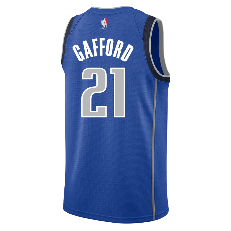 Daniel Gafford #21 Maillot icône bleue des Dallas Mavericks