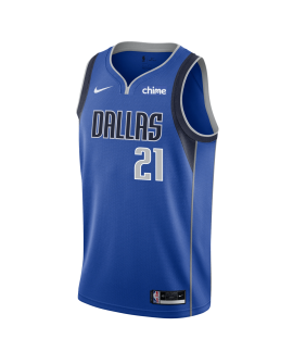 Daniel Gafford #21 Maillot icône bleue des Dallas Mavericks