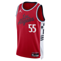 Derrick Jones Jr. #55 Maillot de déclaration rouge des LA Clippers