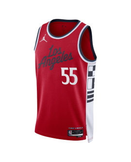 Derrick Jones Jr. #55 Maillot de déclaration rouge des LA Clippers