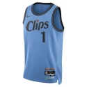 James Harden #1 Maillot LA Clippers bleu clair édition City
