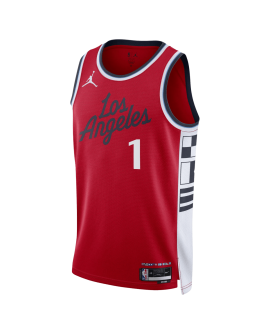 James Harden #1 Maillot de déclaration rouge LA Clippers
