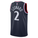 Kawhi Leonard #2 Maillot Icon Bleu Marine des LA Clippers