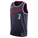 Kawhi Leonard #2 Maillot Icon Bleu Marine des LA Clippers