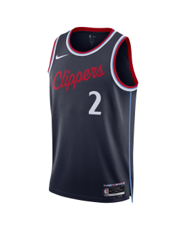 Kawhi Leonard #2 Maillot Icon Bleu Marine des LA Clippers