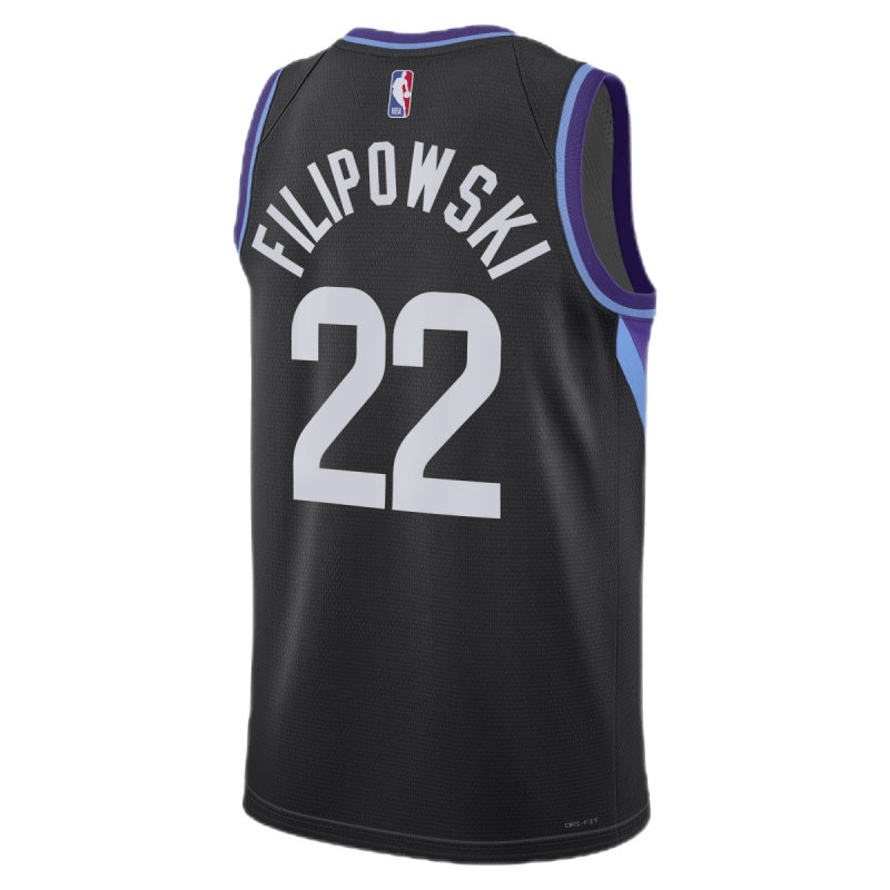 Kyle Filipowski #22 Maillot de déclaration noir Utah Jazz