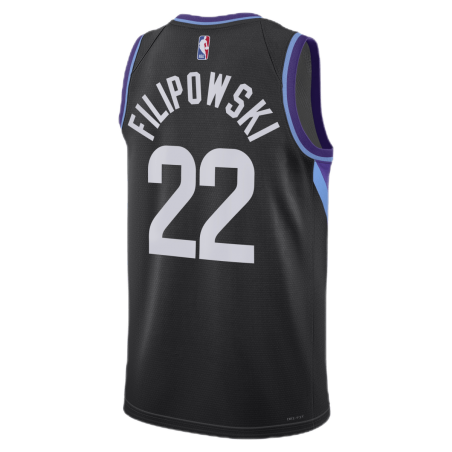 Kyle Filipowski #22 Maillot de déclaration noir Utah Jazz