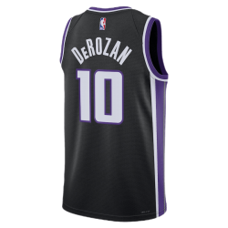 DeMar DeRozan #10 Maillot icône noir des Sacramento Kings