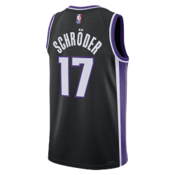 Dennis Schroder #17 Maillot Icône Noir des Sacramento Kings