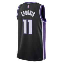 Domantas Sabonis #11 Maillot noir icône des Sacramento Kings