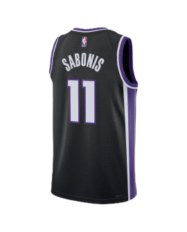 Domantas Sabonis #11 Maillot noir icône des Sacramento Kings