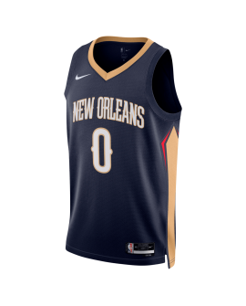 Jeremiah craint #0 Maillot icône de la marine des pélicans de la Nouvelle-Orléans