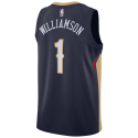 Zion Williamson #1 Maillot icône de la marine des pélicans de la Nouvelle-Orléans