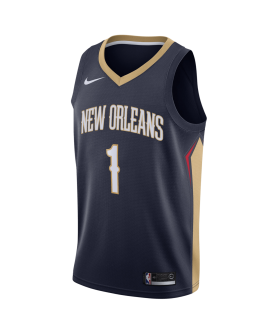 Zion Williamson #1 Maillot icône de la marine des pélicans de la Nouvelle-Orléans