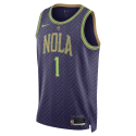Zion Williamson #1 Maillot New Orleans Pelicans Purple City Edition