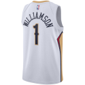 Zion Williamson #1 Maillot blanc de l'association des pélicans de la Nouvelle-Orléans