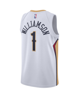Zion Williamson #1 Maillot blanc de l'association des pélicans de la Nouvelle-Orléans