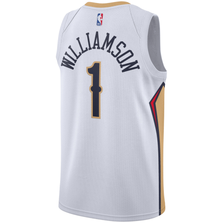Zion Williamson #1 Maillot blanc de l'association des pélicans de la Nouvelle-Orléans