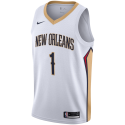 Zion Williamson #1 Maillot blanc de l'association des pélicans de la Nouvelle-Orléans