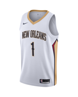 Zion Williamson #1 Maillot blanc de l'association des pélicans de la Nouvelle-Orléans